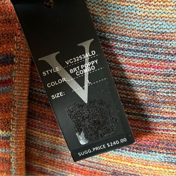 NWT Vertigo Knit Maxi Orange Pink Sweater Dress Bodycon Size L - Picture 9 of 11